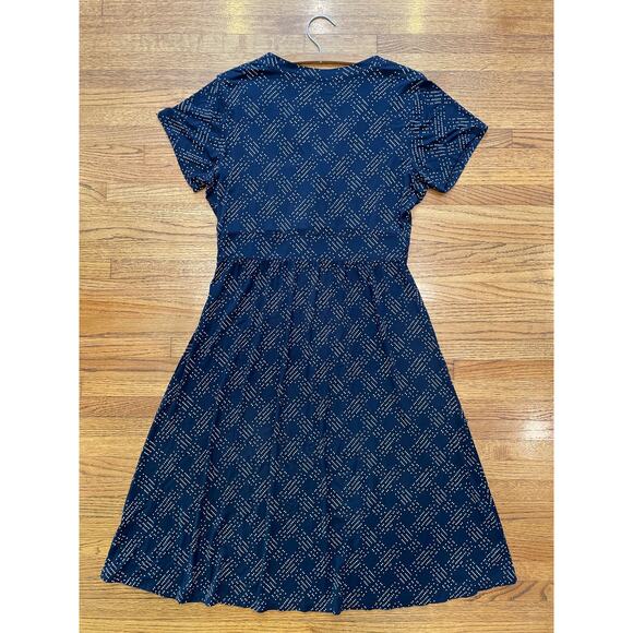 L.L. Bean Women's Summer Knit Dress Sz M Short Sleeve Navy Blue Empire Waist - Picture 10 of 10